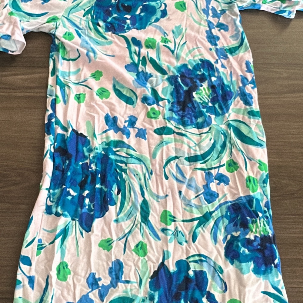 Lilly Pulitzer Blue and Green Floral Dress